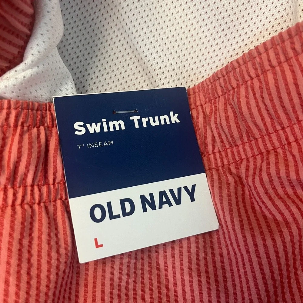 Old Navy Mens Size Large Pink Red Swim Trunks 7
